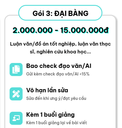 Gói ĐẠI BÀNG tại Luận Văn EZ